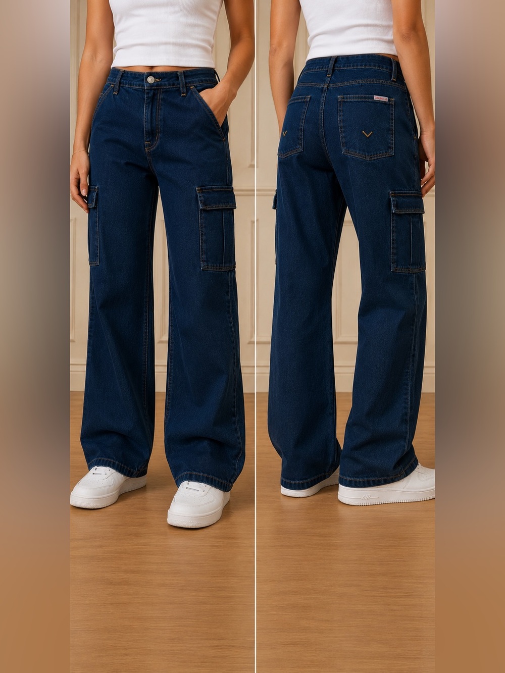 Hudson Jeans Navy Cargo Denim Pants